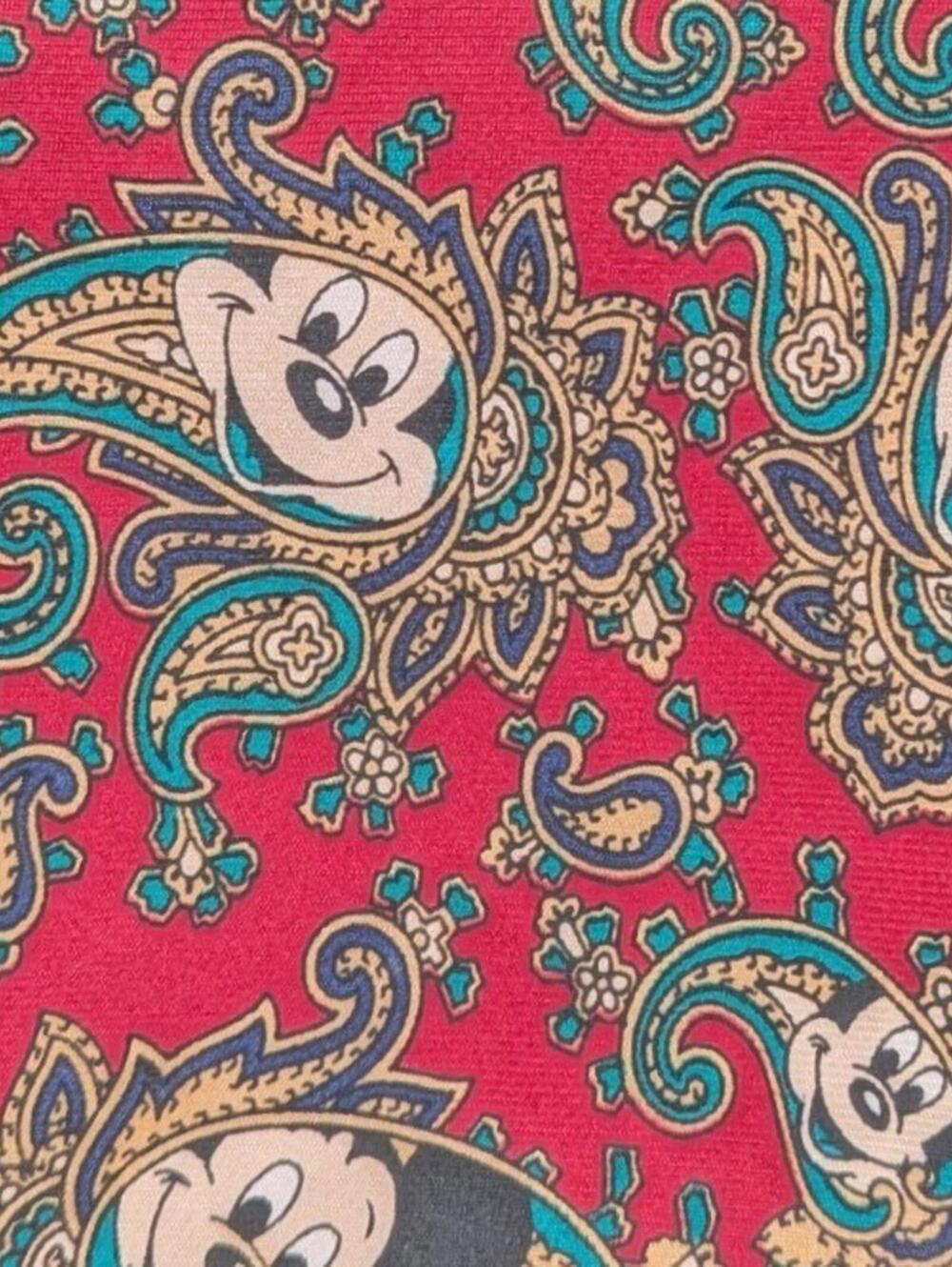 Vintage Balancine Disney Mickey Mouse Paisley "The Tick Works" Red Necktie USA